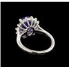 Image 3 : 3.00 ctw Tanzanite and Diamond Ring - 14KT White Gold