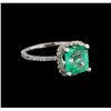 Image 1 : 3.32 ctw Emerald and Diamond Ring - 14KT White Gold