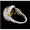 Image 3 : 8.40 ctw Yellow Topaz and Diamond Ring - 14KT White Gold