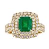 Image 1 : 1.86 ctw Emerald and Diamond Ring - 18KT Yellow Gold