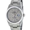 Image 1 : Rolex Mens SS Slate Grey Index Dial White Gold Fluted Oyster Band Datejust Wrist