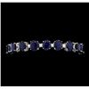 Image 1 : 42.73 ctw Sapphire and Diamond Bracelet - 14KT White Gold