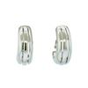 Image 1 : Indent Design Hoop Earrings - Rhodium Plated