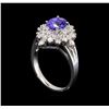 Image 4 : 14KT White Gold 1.28 ctw Tanzanite and Diamond Ring