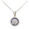 Image 2 : 0.40 ctw Diamond and Sapphire Angel Pendant - 14KT White Gold
