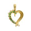 Image 2 : 0.20 ctw Emerald Heart Shaped Pendant - 14KT Yellow Gold