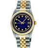 Image 7 : Rolex Mens 36mm Two Tone Yellow Gold Blue Vignette String VS Diamond DateJust Wr