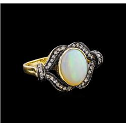 4.40 ctw Opal and Diamond Ring - 18KT Yellow Gold