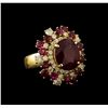 Image 1 : 14KT Yellow Gold 10.52 ctw Ruby and Diamond Ring