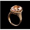 Image 4 : 10.00 ctw Morganite and Diamond Ring - 14KT Rose Gold