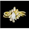 Image 2 : 0.75 ctw Diamond Ring and Band - 18KT Yellow Gold