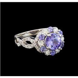 14KT White Gold 1.85 ctw Tanzanite and Diamond Ring