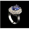 Image 4 : 2.75 ctw Tanzanite and Diamond Ring - 14KT White Gold