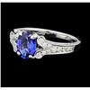 Image 1 : 1.32 ctw Sapphire and Diamond Ring - 18KT White Gold
