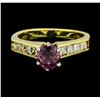 Image 2 : 1.06 ctw Ruby and Diamond Ring - 18KT Yellow Gold