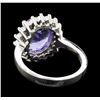 Image 3 : 4.09 ctw Tanzanite and Diamond Ring - 14KT White Gold