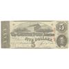 Image 1 : 1863 $5 The Confederate States of America Note T-60 CC