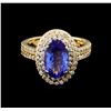 Image 2 : 2.48 ctw Tanzanite and Diamond Ring - 14KT Yellow Gold