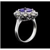 Image 3 : 3.40 ctw Tanzanite and Diamond Ring - 14KT White Gold
