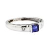 Image 1 : 0.25 ctw Sapphire and Diamond Ring - 14KT White Gold