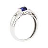 Image 4 : 0.25 ctw Sapphire and Diamond Ring - 14KT White Gold