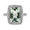 Image 2 : 6.20 ctw Greened Amethyst and Diamond Ring - 14KT White Gold