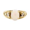 Image 2 : 1.00 ctw Opal and White Crystal Ring - 10KT Yellow Gold