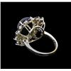 Image 3 : 11.35 ctw Blue Star Sapphire and Diamond Ring - 14KT White Gold