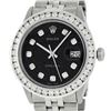 Image 2 : Rolex Mens Stainless Steel 3.15 ctw Black Diamond Datejust Wristwatch