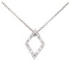 Image 2 : 0.10 ctw Diamond Pendant with Chain - 14KT White Gold