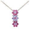 Image 2 : 0.65 ctw Pink Tourmaline and Tanzanite Pendant with Chain - 14KT and 18KT White