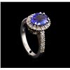 Image 4 : 2.15 ctw Tanzanite and Diamond Ring - 14KT White Gold