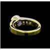 Image 3 : 1.00 ctw Tanzanite and Diamond Ring - 18KT Yellow Gold