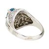 Image 3 : 1.52 ctw Blue and White Diamond Ring - 14KT White Gold