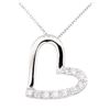 Image 2 : 0.20 ctw Diamond Heart Shaped Pendant with Chain - 14KT and 18KT White Gold