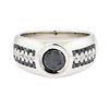 Image 2 : 2.25 ctw Black and White Diamond Ring - 14KT White Gold
