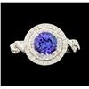 Image 2 : 1.59 ctw Tanzanite and Diamond Ring - 14KT White Gold