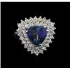Image 2 : 5.38 ctw Tanzanite and Diamond Ring - 14KT White Gold