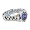 Image 5 : Rolex Ladies Stainless Steel Blue Vignette Diamond And Sapphire Datejust Wristwa
