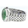 Image 6 : Rolex Stainless Steel Green Roman Diamond and Emerald DateJust Men's Watch