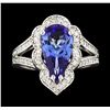 Image 2 : 2.75 ctw Tanzanite and Diamond Ring - 14KT White Gold