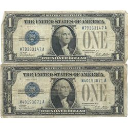 1928 $1 Silver Certificate Currency Lot of 2