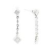 Image 2 : 0.40 ctw Diamond Dangle Earrings - 14KT White Gold