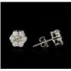 Image 2 : 14KT White Gold 1.20 ctw Diamond Earrings