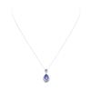Image 1 : 3.65 ctw Tanzanite and Diamond Pendant & Chain - 14KT White Gold