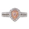 Image 2 : 0.76 ctw Pink and White Diamond Ring - 18KT White and Rose Gold