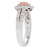 Image 4 : 0.76 ctw Pink and White Diamond Ring - 18KT White and Rose Gold