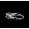 Image 3 : 0.59 ctw Amethyst, Tanzanite, and Diamond Ring - 14KT White Gold