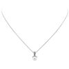 Image 1 : 0.05 ctw Diamond and Pearl Pendant with Chain - 10KT and 14KT White Gold