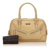 Image 7 : Gucci Beige Tan GG Logo Leather Double Zipper Bag